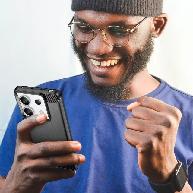 Чохол Hurtel Carbon Case для Xiaomi Redmi Note 13 Pro Plus Black (Carbon Case Redmi Note 13 Pro+ - Black)