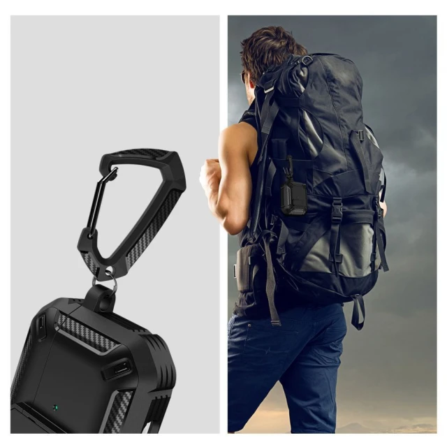Чохол Tech-Protect X-Carbo для AirPods Pro 1 | 2 Black (9490713928080)