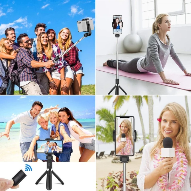 Універсальний штатив Tech-Protect L02S Wireless Selfie Stick Tripod Black (795787711484)