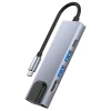 USB-хаб Tech-Protect V3 5-in-1 Grey USB-C - 2xUSB-A/HDMI/USB-C/Ethernet Grey (9589046919312)