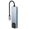USB-хаб Tech-Protect V3 5-in-1 Grey USB-C - 2xUSB-A/HDMI/USB-C/Ethernet Grey (9589046919312)