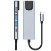 USB-хаб Tech-Protect V3 5-in-1 Grey USB-C - 2xUSB-A/HDMI/USB-C/Ethernet Grey (9589046919312)