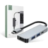 USB-хаб Tech-Protect V2 4-in-1 Grey USB-C - 2xUSB-A/HDMI/USB-C Grey (9589046919367)