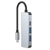 USB-хаб Tech-Protect V2 4-in-1 Grey USB-C - 2xUSB-A/HDMI/USB-C Grey (9589046919367)