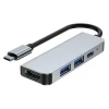 USB-хаб Tech-Protect V2 4-in-1 Grey USB-C - 2xUSB-A/HDMI/USB-C Grey (9589046919367)