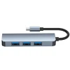 USB-хаб Tech-Protect V1 4-in-1 Grey USB-C - 4xUSB-A Grey (9589046919367)