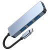 USB-хаб Tech-Protect V1 4-in-1 Grey USB-C - 4xUSB-A Grey (9589046919367)