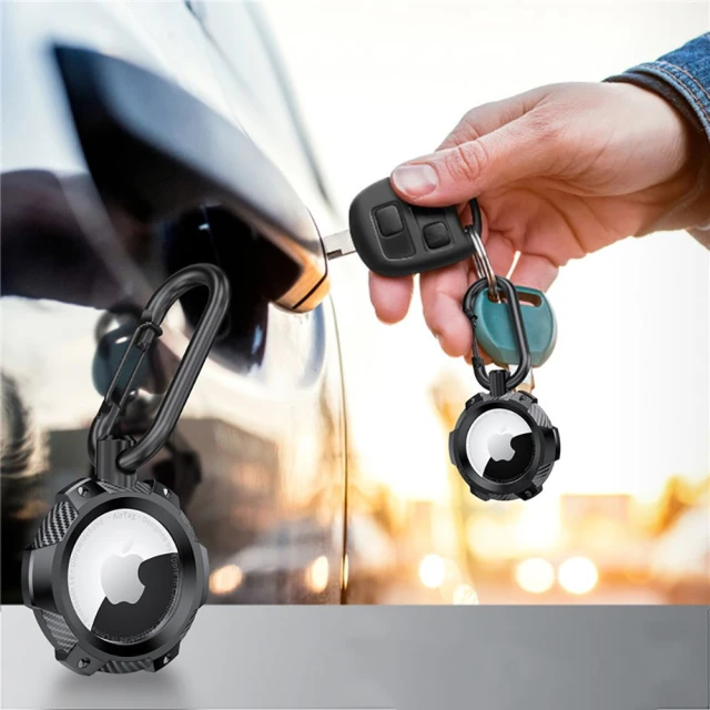 Брелок з кільцем Tech-Protect TpuСarbon для AirTag Black (9589046924002)