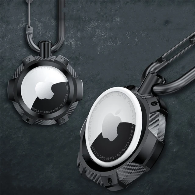Брелок з кільцем Tech-Protect TpuСarbon для AirTag Black (9589046924002)
