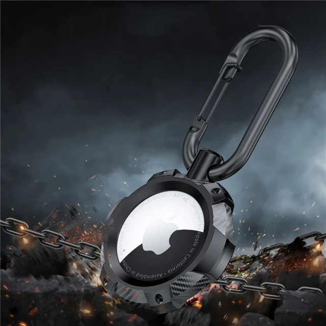 Брелок з кільцем Tech-Protect TpuСarbon для AirTag Black (9589046924002)