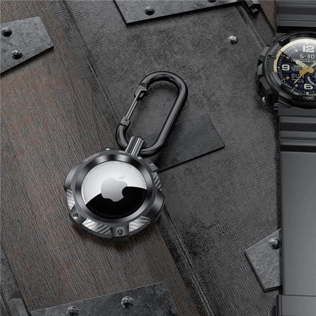 Брелок з кільцем Tech-Protect TpuСarbon для AirTag Black (9589046924002)