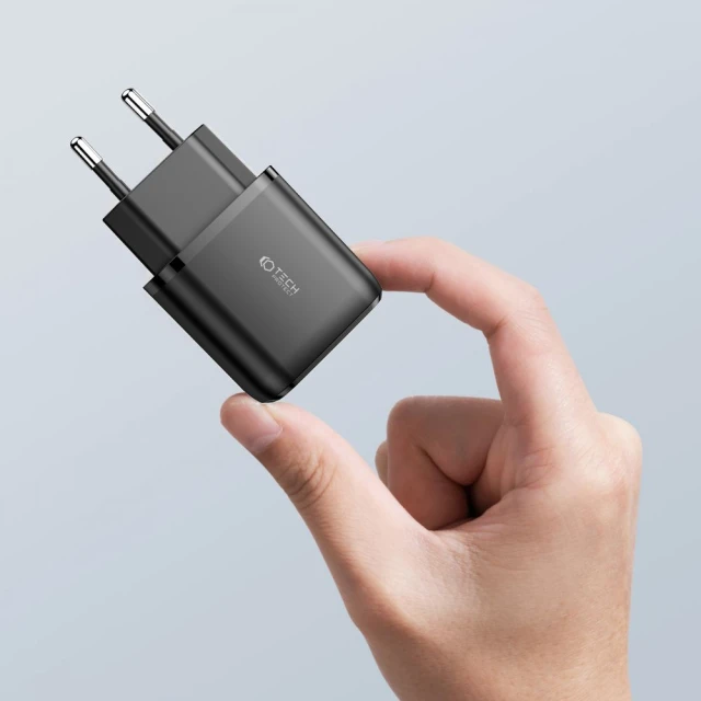 Мережевий зарядний пристрій Tech-Protect QC 20W USB-C | USB-A Black (9589046924286)