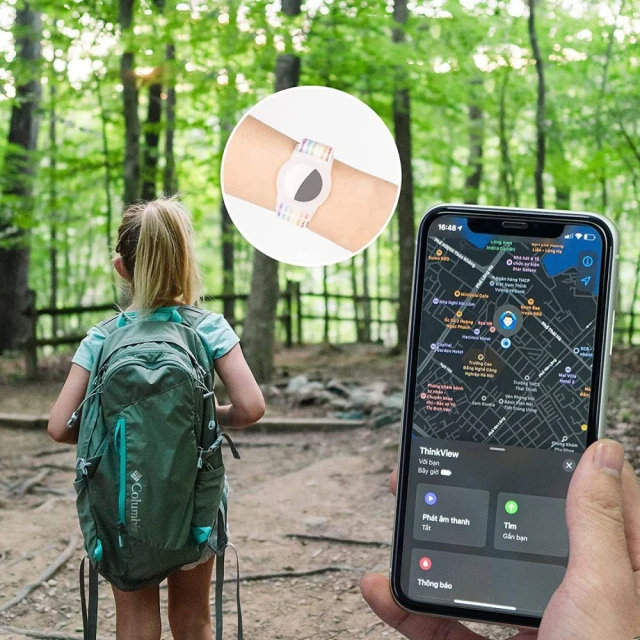 Ремешок для детей Tech-Protect Nylon для Airtag Pink (9589046926037)