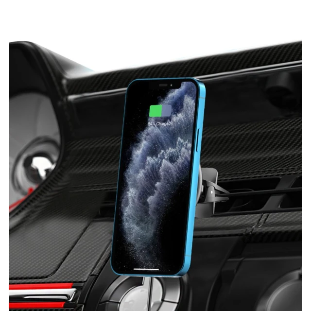 Автотримач з функцією бездротової зарядки Tech-Protect A2 Vent Car Mount Wireless Charger 15W Black with MagSafe (9589046926730)