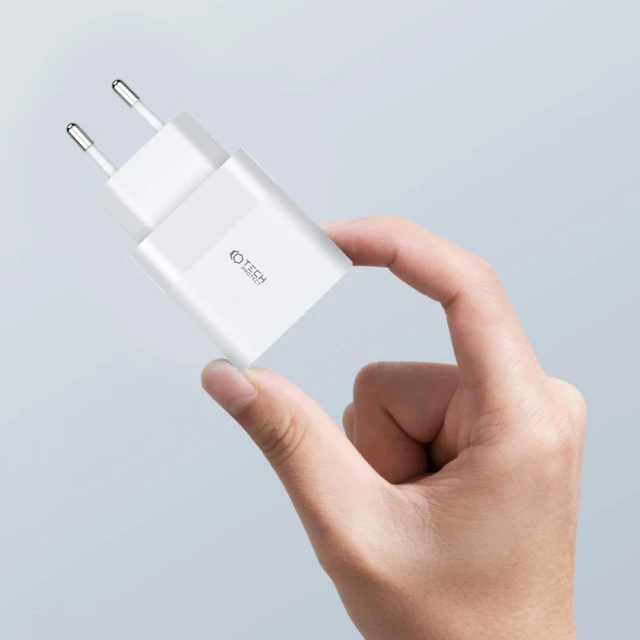 Мережевий зарядний пристрій Tech-Protect QC 30W USB-C | USB-A White (9589046926792)
