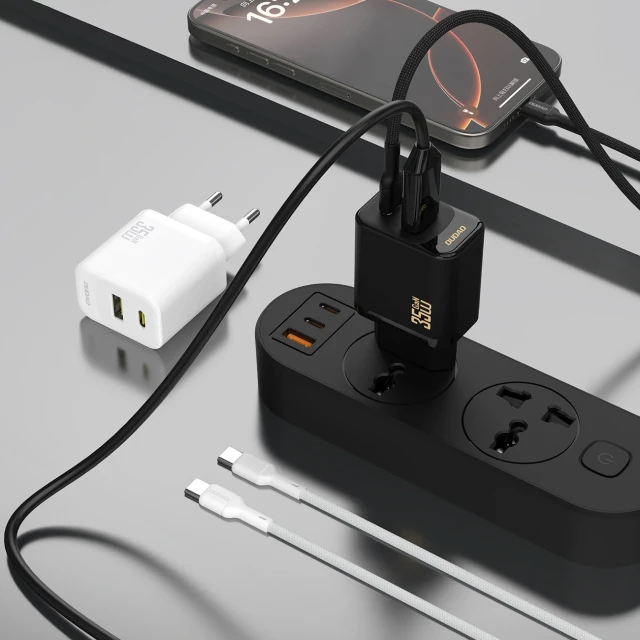Мережевий зарядний пристрій Dudao A27MAXC 35W White + кабель USB-C (A27MAXC_White)