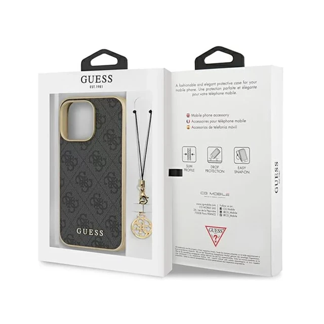 Чехол Guess Charms Collection для iPhone 13 Pro Max Grey (GUHCP13XGF4GGR)