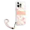 Чохол Guess Marble Strap для iPhone 13 Pro Pink (GUHCP13LKMABPI)