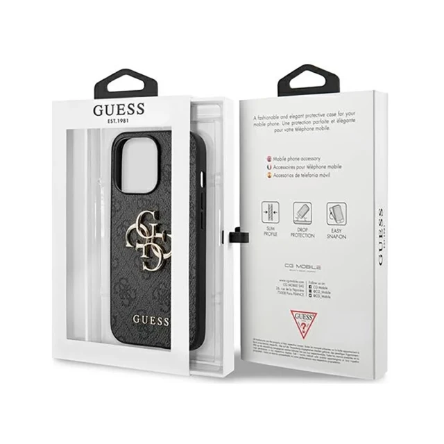 Чохол Guess 4G Big Metal Logo для iPhone 13 Pro Max Grey (GUHCP13X4GMGGR)