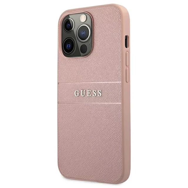 Чохол Guess Saffiano Stripe для iPhone 13 Pro Max Pink (GUHCP13XPSASBPI)
