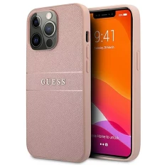 Чохол Guess Saffiano Stripe для iPhone 13 Pro Max Pink (GUHCP13XPSASBPI)
