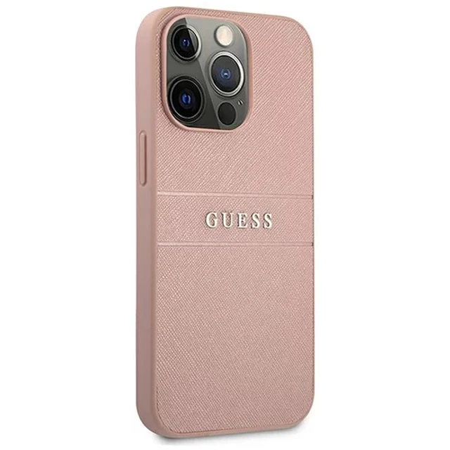 Чохол Guess Saffiano Stripe для iPhone 13 Pro Max Pink (GUHCP13XPSASBPI)