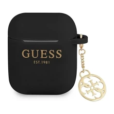 Чехол Guess Silicone Charm Collection для AirPods 2/1 Black (GUA2LSC4EK)