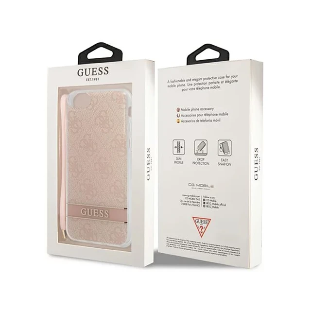 Чохол Guess 4G Print Strap для iPhone SE 2020/8/7 Pink (GUOHCI8H4STP)