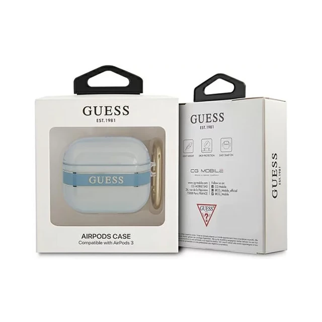 Чехол Guess Strap Collection для AirPods 3 Blue (GUA3HHTSB)