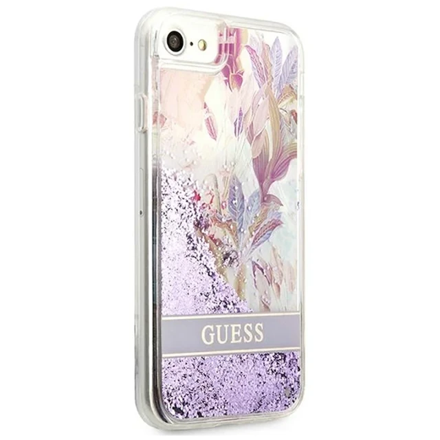 Чохол Guess Flower Liquid Glitter для iPhone SE 2020/8/7 Violet (GUHCI8LFLSU)