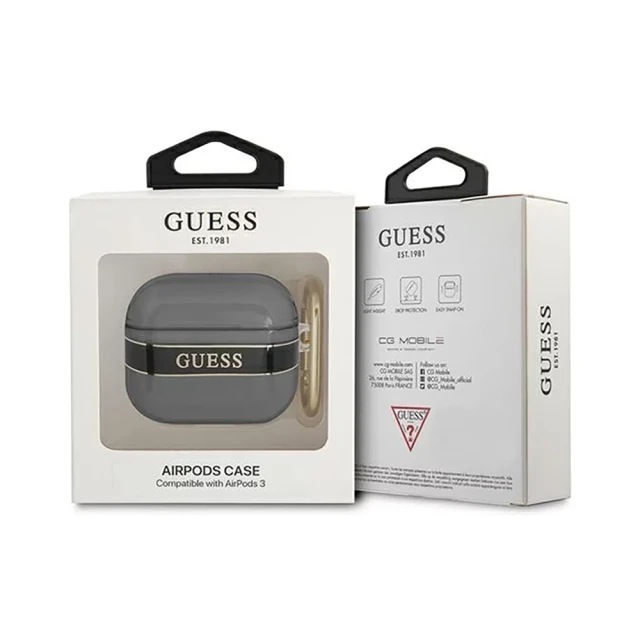 Чохол Guess Strap Collection для AirPods 3 Black (GUA3HHTSK)