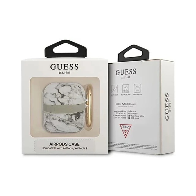 Чохол Guess Marble для AirPods 2/1 Grey (GUA2HCHMAG)