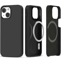 Чохол Tech-Protect Silicone для iPhone 14 | 13 Black with MagSafe (9319456604948)