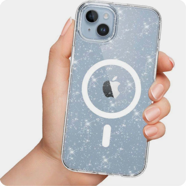 Чохол Tech-Protect Flexair Hybrid для iPhone 15 Glitter Clear with MagSafe (9490713936313)