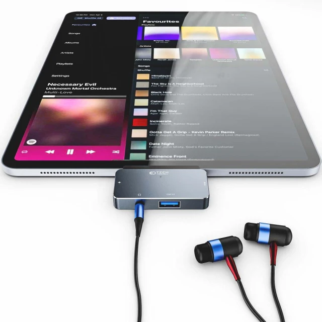 USB-хаб Tech-Protect V6-Hub Adapter 4in1 USB-A | USB-C PD 100W | HDMI 4K 30Hz | Mini Jack 3.5mm Grey (9490713931585)