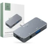 USB-хаб Tech-Protect V6-Hub Adapter 4in1 USB-A | USB-C PD 100W | HDMI 4K 30Hz | Mini Jack 3.5mm Grey (9490713931585)