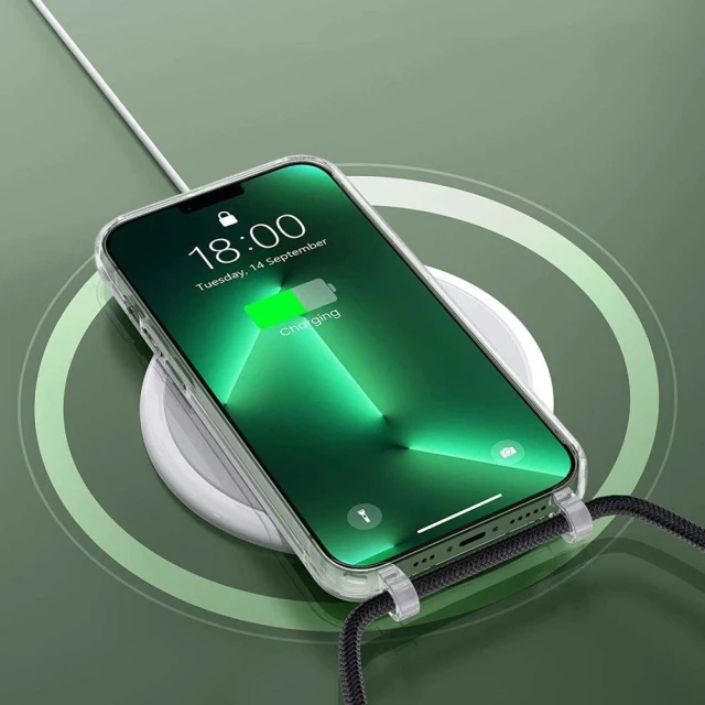 Чохол Tech-Protect Flexair Chain для iPhone 15 Clear with Black Beige Twine with MagSafe (9490713936801)