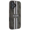 Чохол Guess 4G Printed Stripes для iPhone 16 Brown with MagSafe (GUHMP16SP4RPSW)