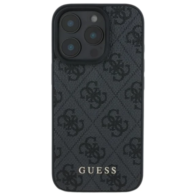Чохол Guess 4G Metal Gold Logo для iPhone 16 Pro Black (GUHCP16LG4GFGR)