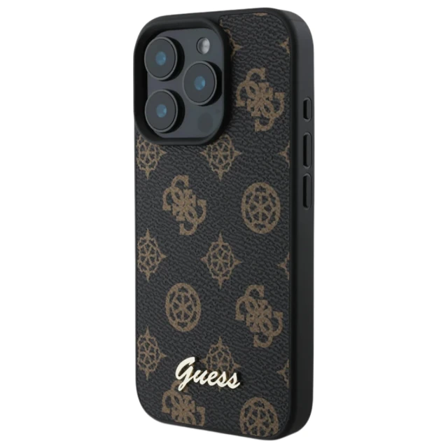 Чохол Guess Peony Script для iPhone 16 Pro Black with MagSafe (GUHMP16LPGPYSK)