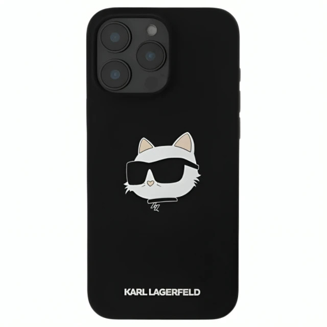Чохол Karl Lagerfeld Silicone Choupette Head для iPhone 16 Pro Black with MagSafe (KLHMP16LSCHPPLK)