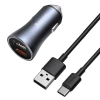 Автомобільний зарядний пристрій Baseus Golden Contactor Pro 40W 2USB with Cable Type-C 1m Dark Grey (TZCCJD-A0G)