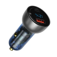 Автомобильное зарядное устройство Baseus Particular Digital Display PPS Dual Quick Charger 65W USB Type-C Silver (CCKX-C0A)