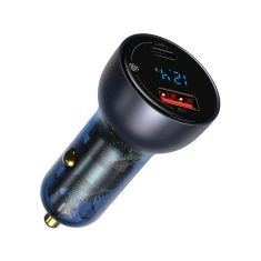 Автомобильное зарядное устройство Baseus Particular Digital Display PPS Dual Quick Charger 65W USB Type-C Grey (CCKX-C0G)