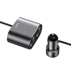 Автомобильное зарядное устройство Baseus High Efficiency Dual Cigarette Lighter 2USB Black (CRDYQ-01)