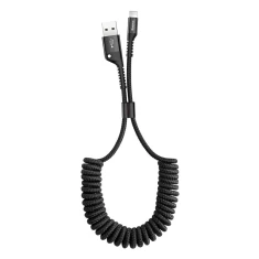 Кабель Baseus Fish Eye Spring Data USB-A to Lightning 1m Black (CALSR-01)