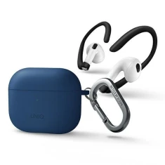 Чехол для AirPods 3 + спортивные фиксаторы Uniq Nexo Silicone Blue (UNIQ-AIRPODS(2021)-NEXOBLU)