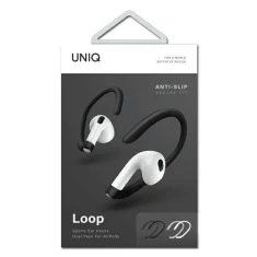 Спортивные фиксаторы для AirPods Uniq Loop Black/White (UNIQ-LSPORTSEHKS-WHTBLK)