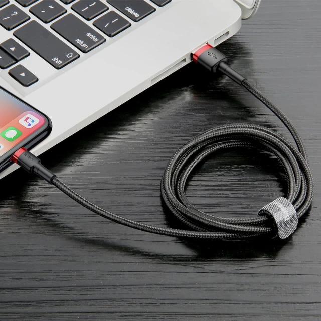 Кабель Baseus Kevlar Cable USB for Lightning 2A 0.5M Red+Black (CALKLF-A19)