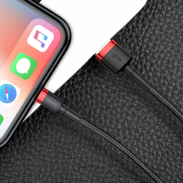 Кабель Baseus Kevlar Cable USB for Lightning 2A 0.5M Red+Black (CALKLF-A19)